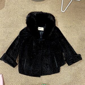 FOX FUR with LAMB FUR short 50’s short women’s coat fit is extremely attractive